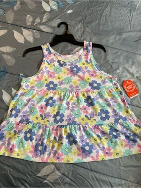 NWTS Wonder Nation Girls' Floral Tiered Swing Tank Top - Pastel Sz XL 14/16